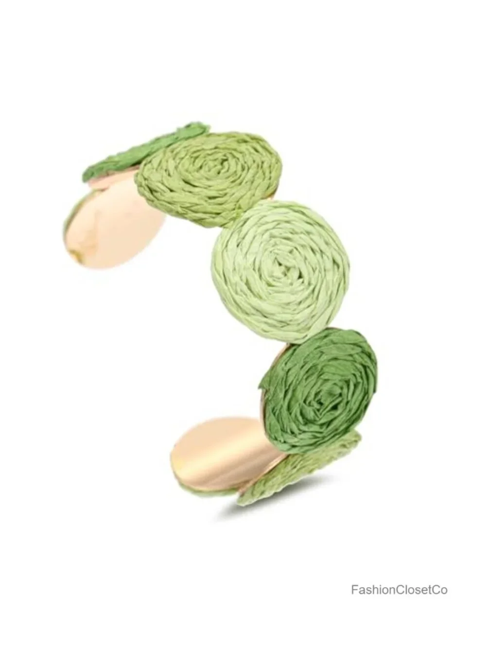 Handmade Raffia Cuff Bracelet - Boho Adjustable Bangle